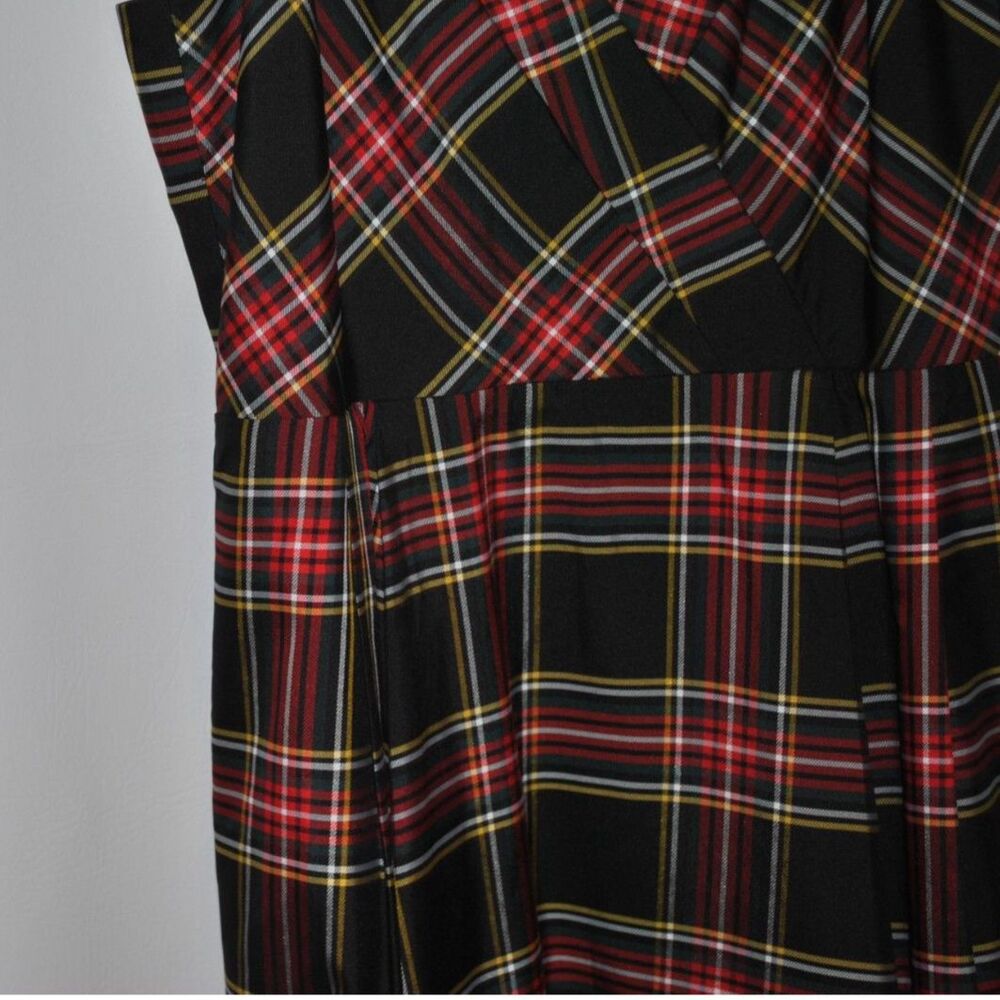 J. Crew Black Stewart Tartan Spagetti Stap Dress Size 8 - Picture 9 of 13